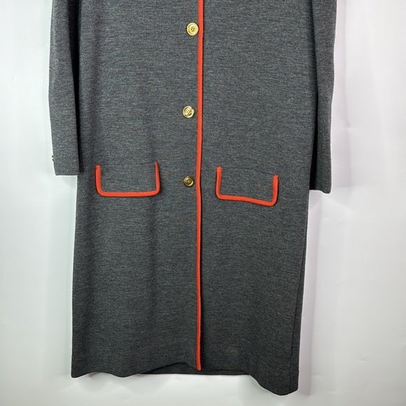 Vintage Gia Ninno Gray Button Wool Long Cardigan Sweater Size 12 - Picture 3 of 9